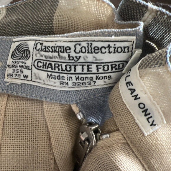 VTG Charlotte Ford Classique Reversible Pleated Midi Skirt Pure Wool 8 GORGEOUS - Picture 13 of 14